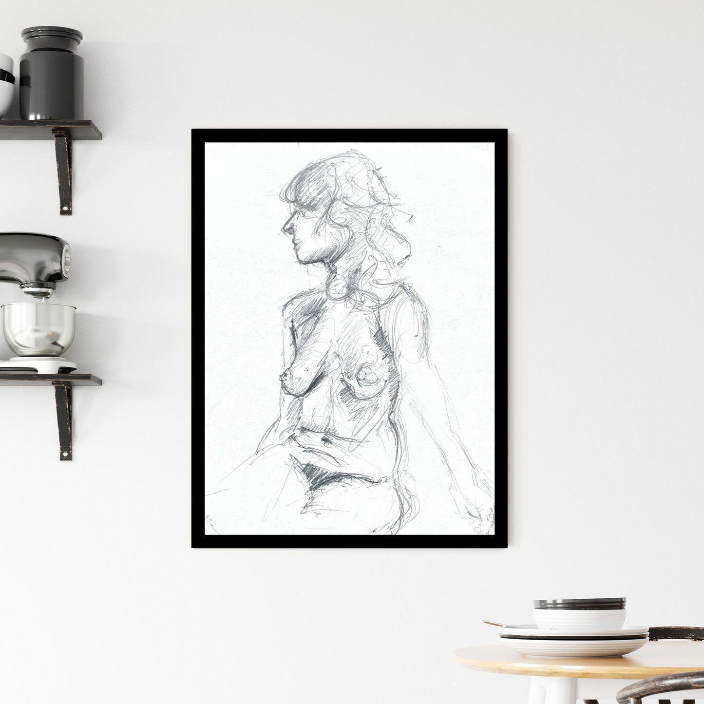 Whispers of Form: An Intimate Dance with Shadows and Light Framed Print
