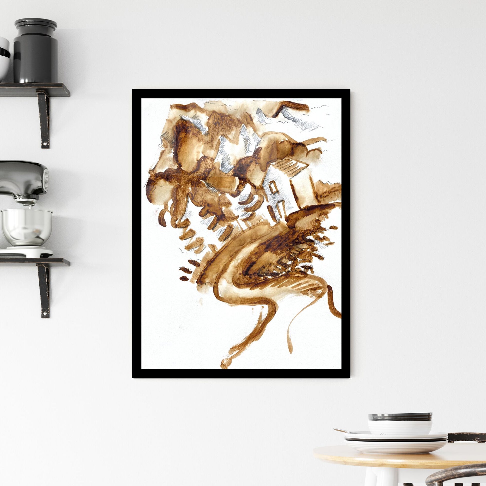 Whispers of Nature: A Journey Through Earthy Hues and Curves Framed Print