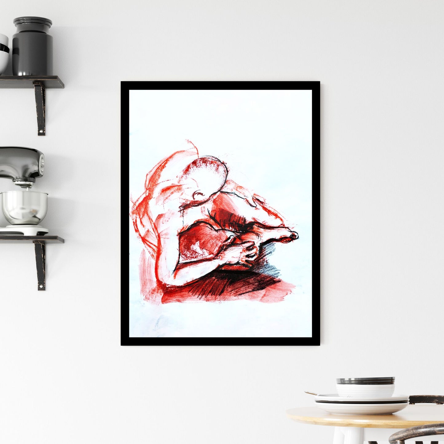 Whispers of Reflection: The Body's Silent Conversation with Itself Framed Print