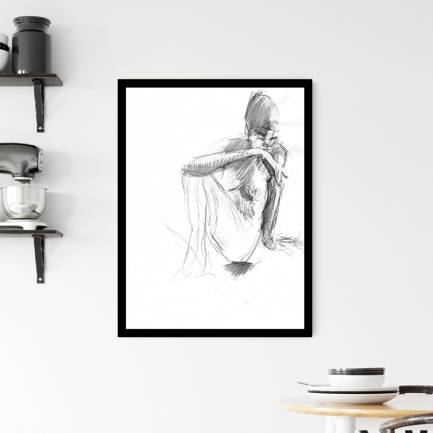 Whispers of Solitude: The Essence of Emotional Vulnerability in Form Framed Print