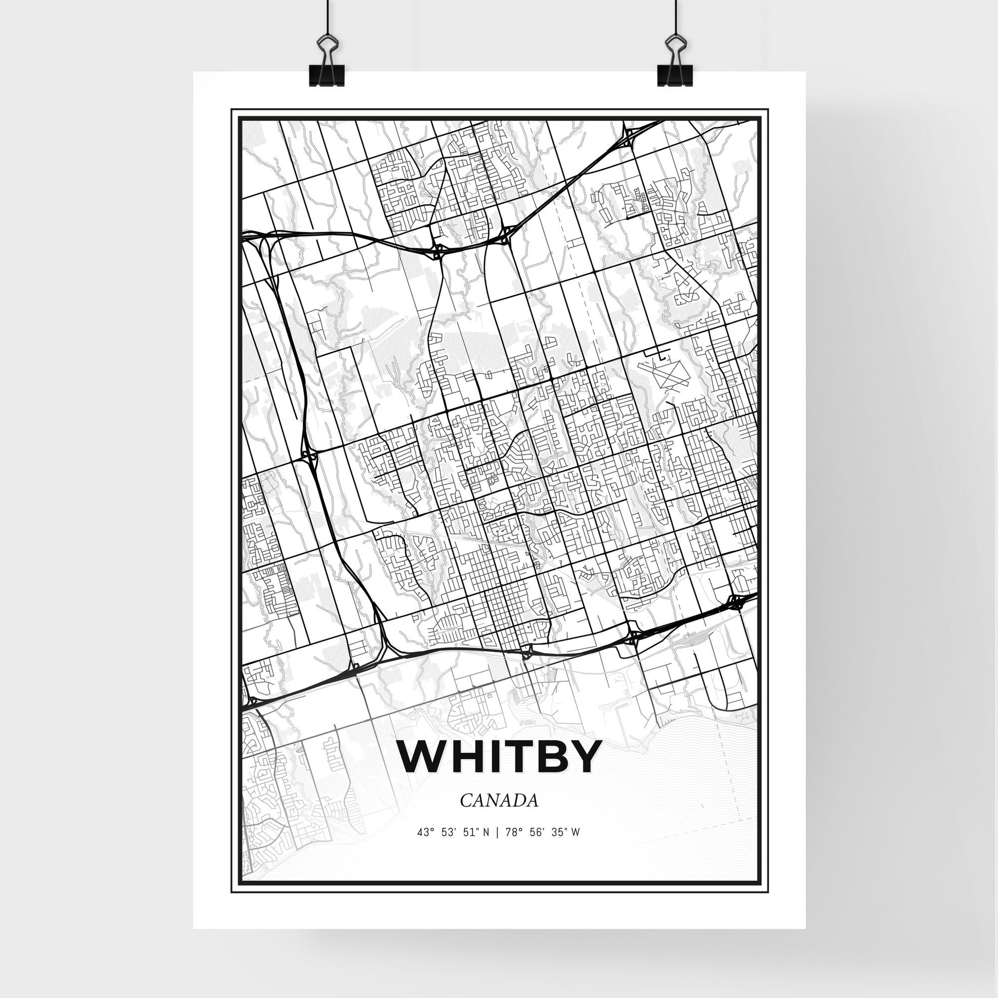 Whitby Canada - Premium City Map Poster