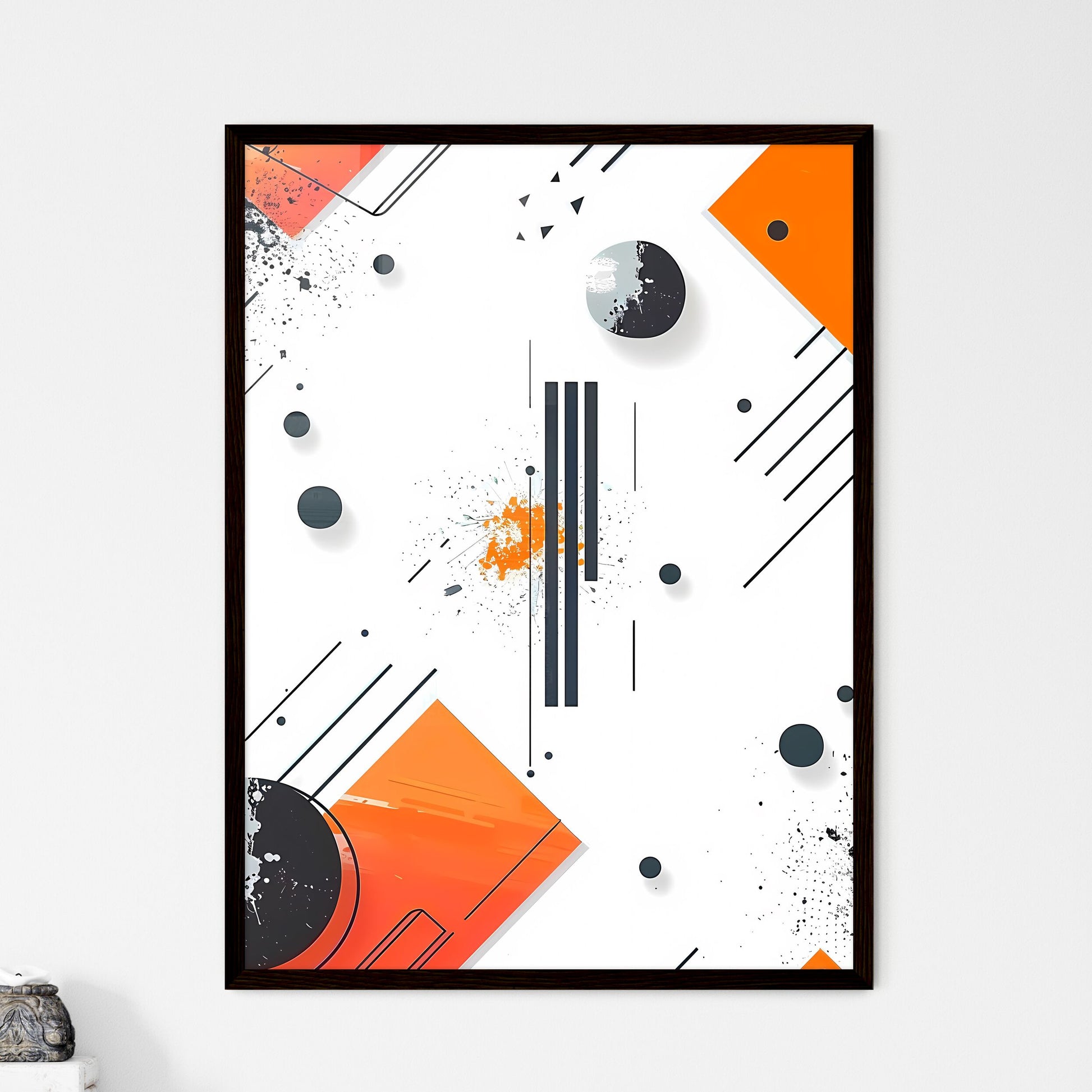 Abstract geometric painting featuring logoma - Framed Art Print