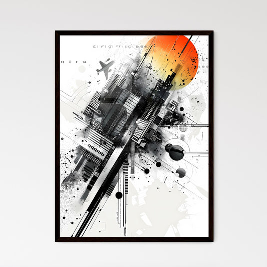 Vibrant Multilayered City Art - Framed Art Print