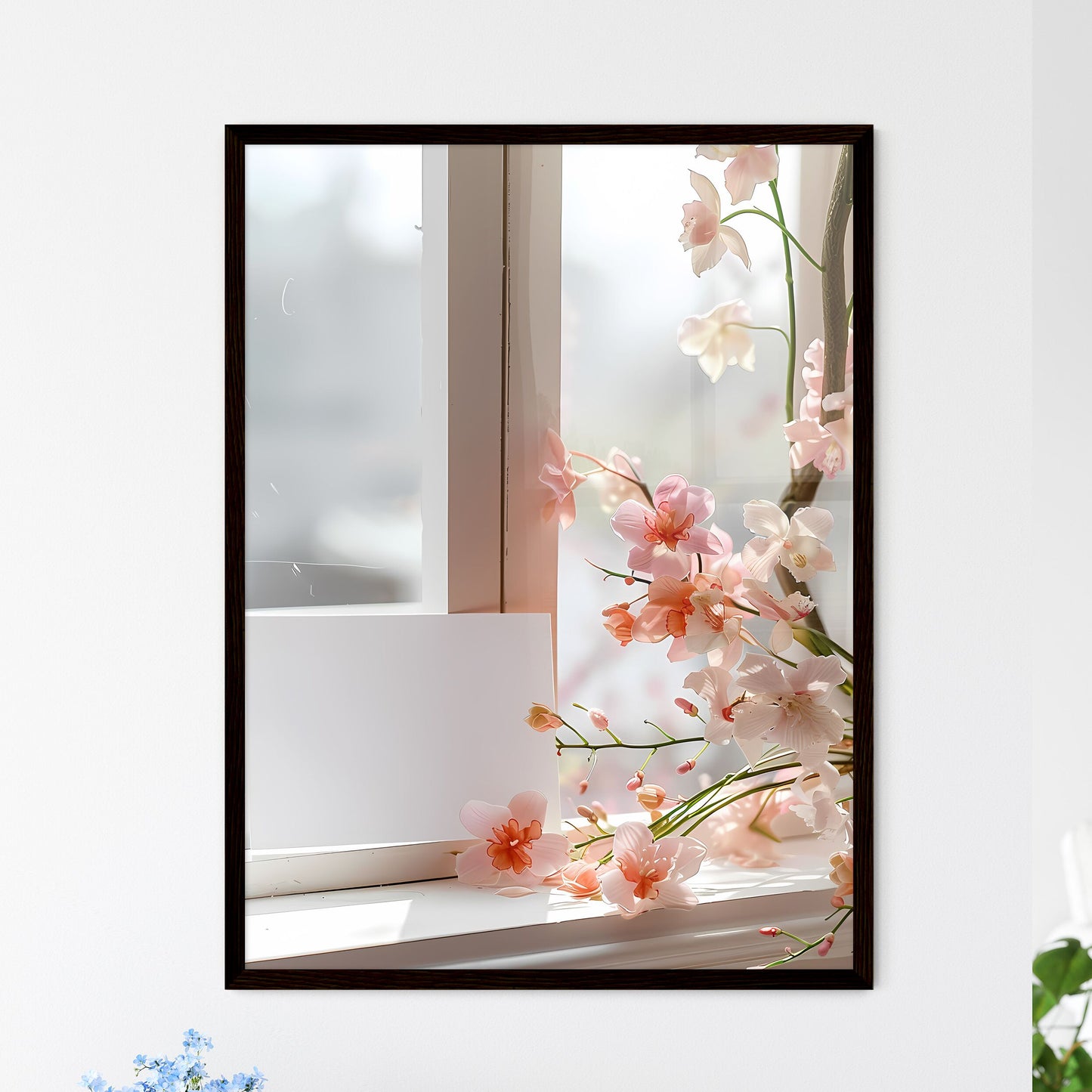 High-Resolution Pastel Minimalist White Card - Framed Art Print