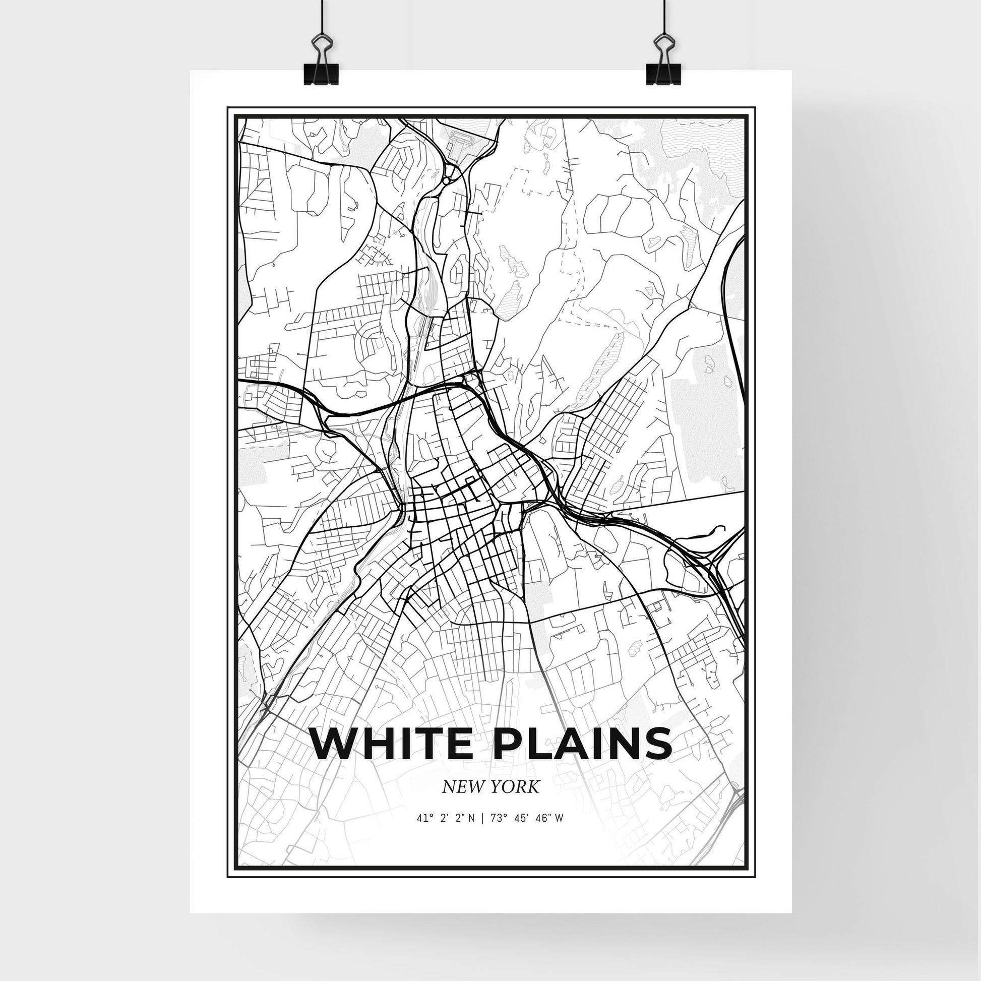 White Plains New York - Premium City Map Poster