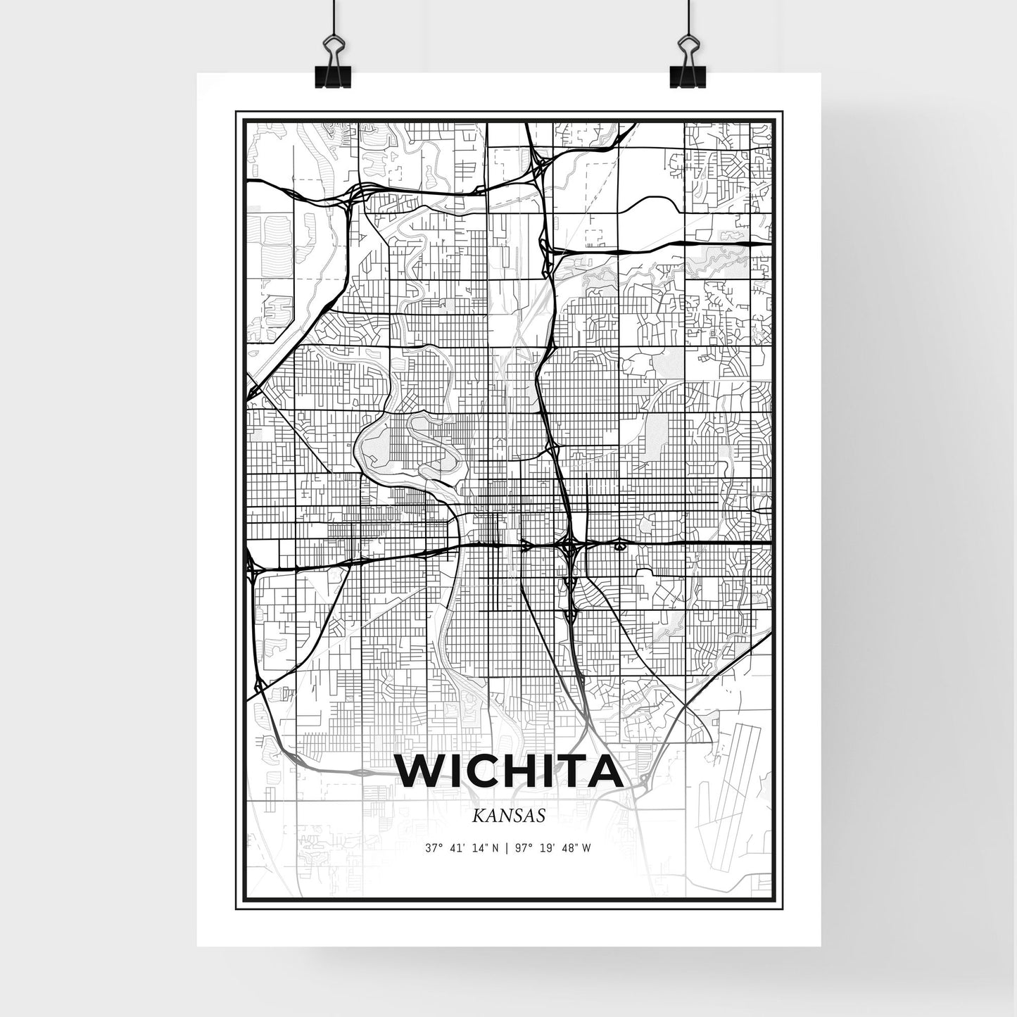 Wichita Kansas - Premium City Map Poster