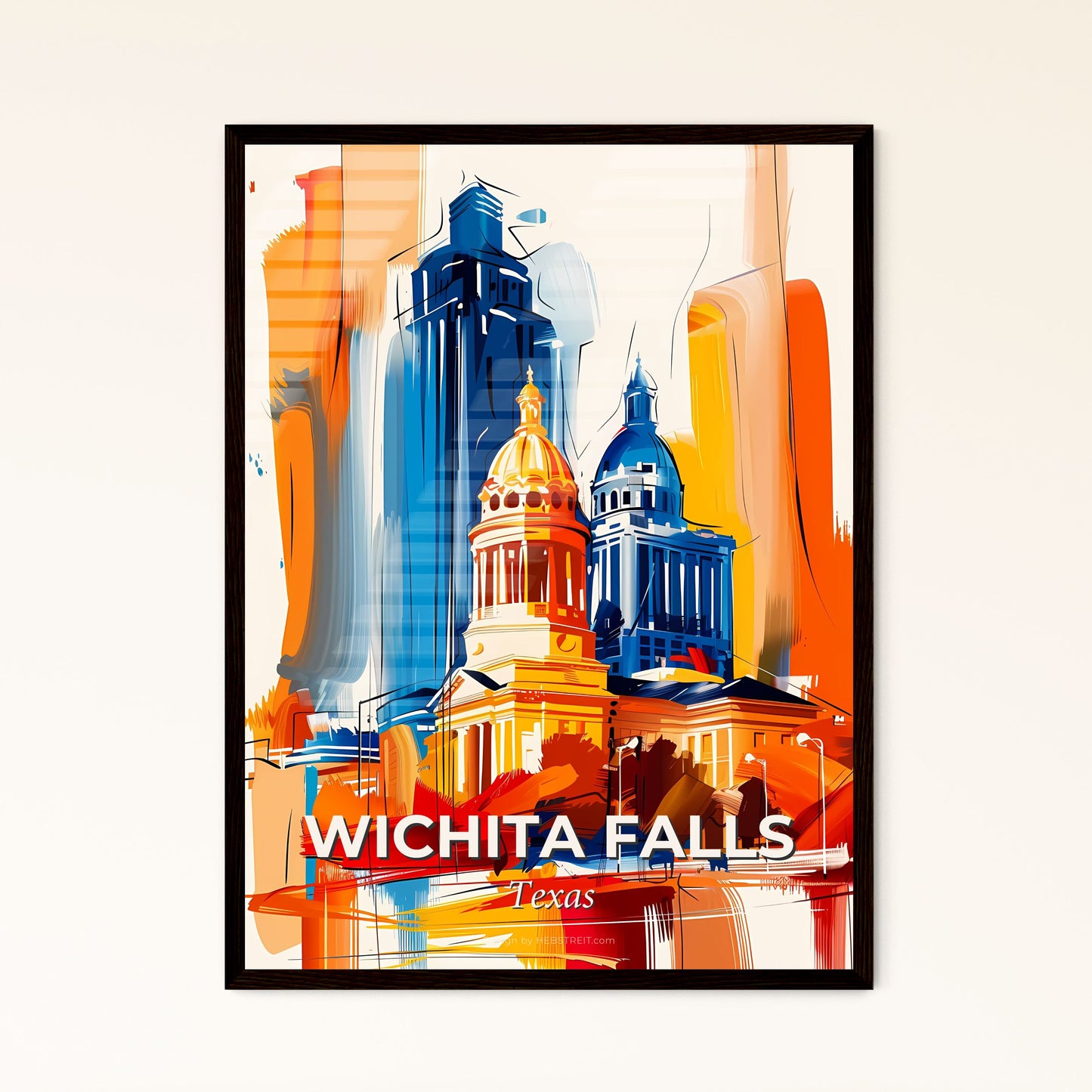 Vibrant Wichita Falls, Texas - A Painting Of A Building