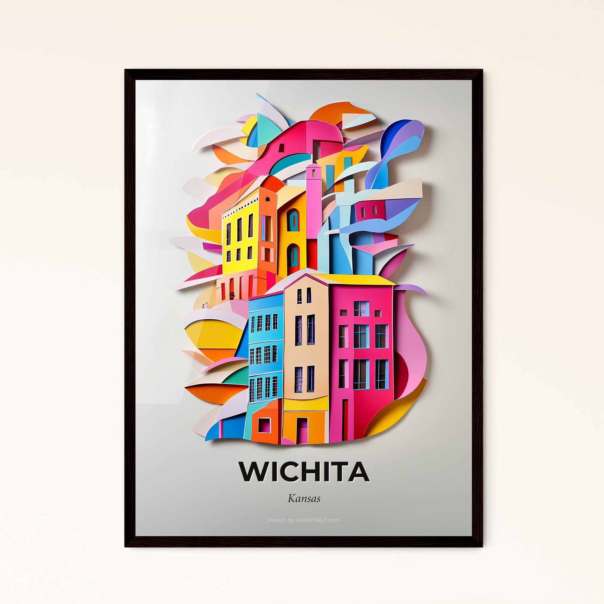 Vivid Wichita, Kansas - a colorful city with a clock on the wall