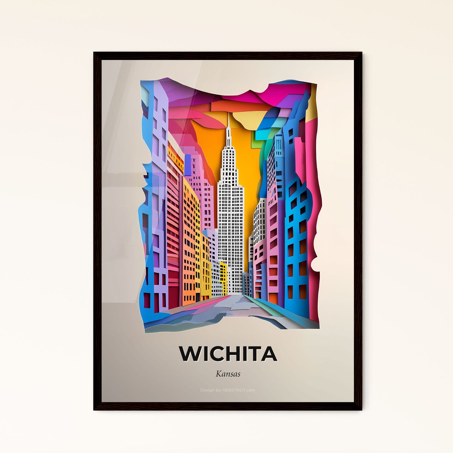 Vivid Wichita, Kansas - a cityscape with a street and buildings in the background