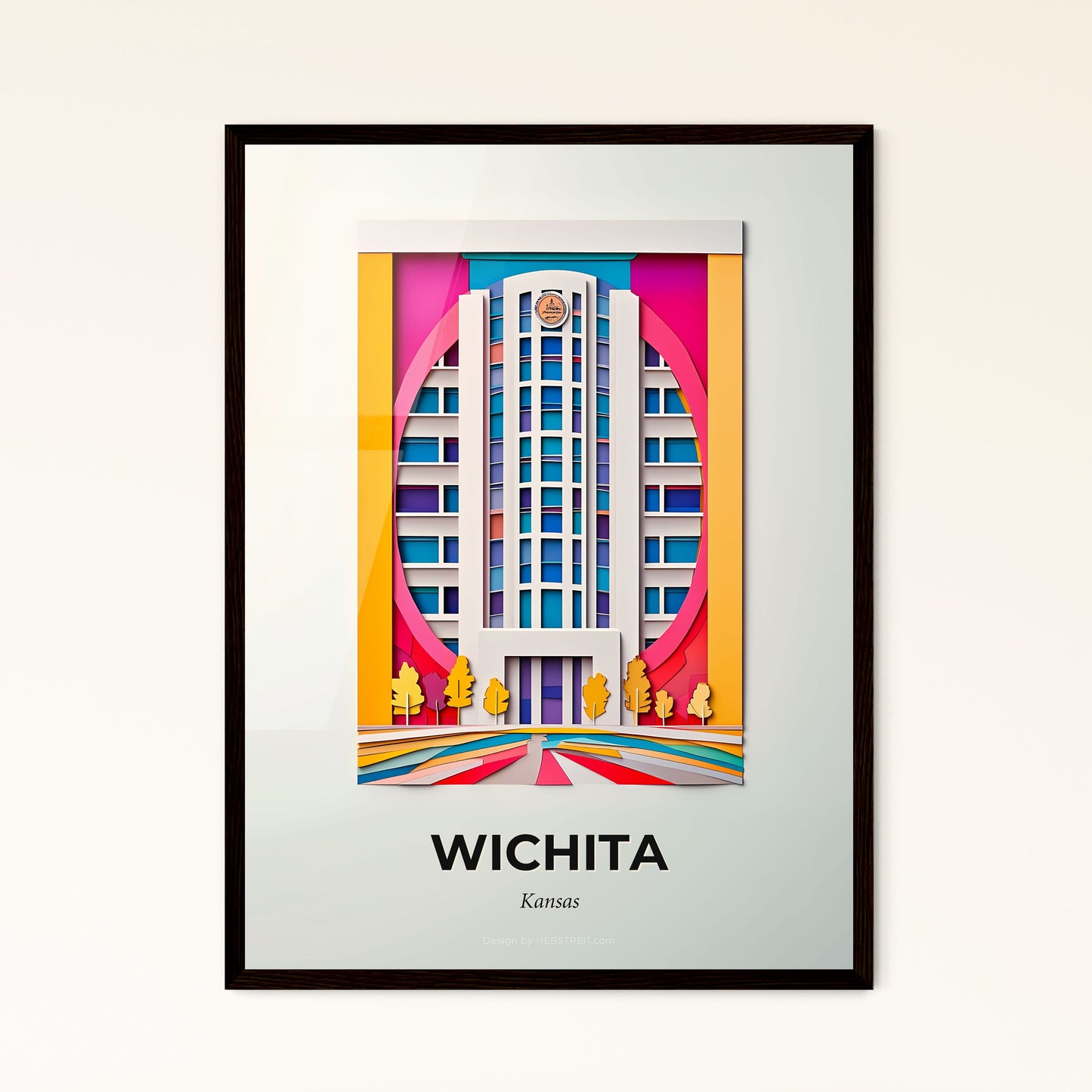 Vivid Wichita, Kansas - a building with a clock on it