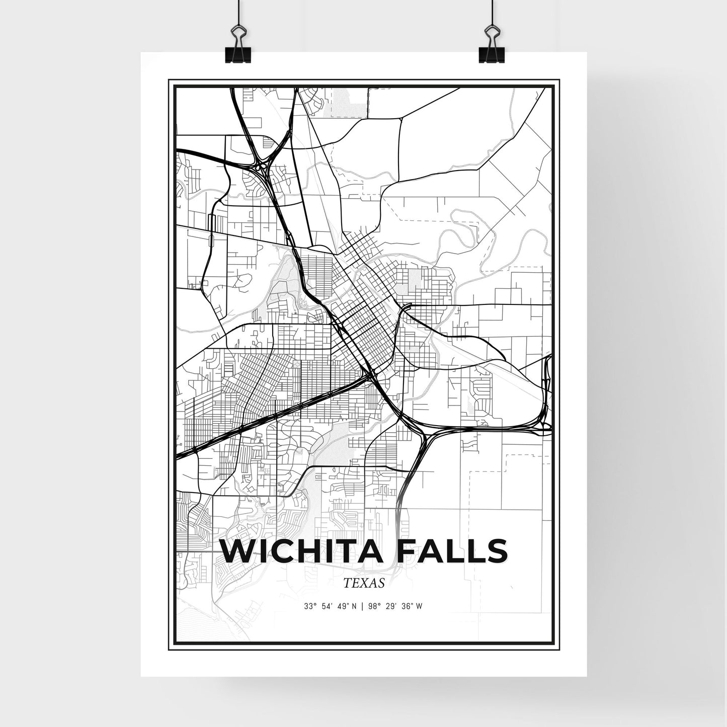 Wichita Falls Texas - Premium City Map Poster