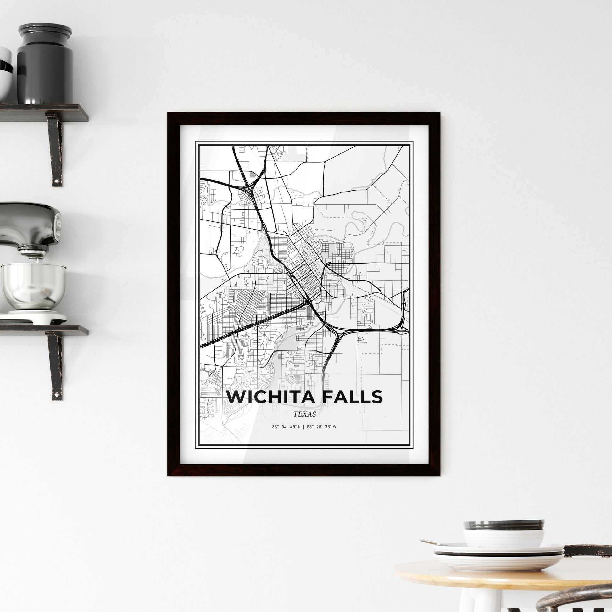 Wichita Falls Texas - Minimal City Map