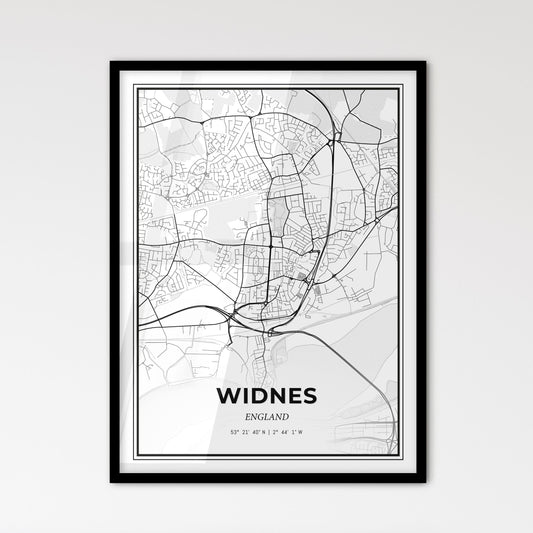 Widnes England - Scandinavian Style City Map for Modern Home Decor