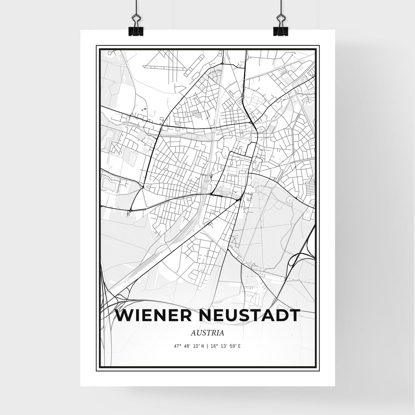 Wiener Neustadt Austria - Premium City Map Poster