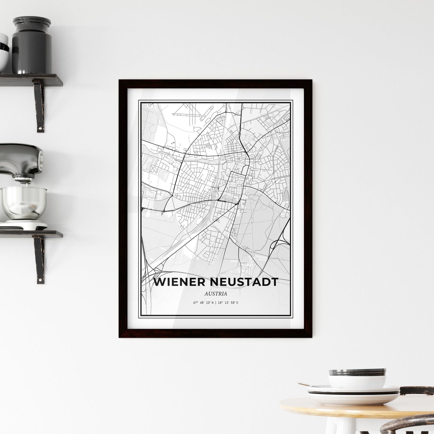 Wiener Neustadt Austria - Minimal City Map