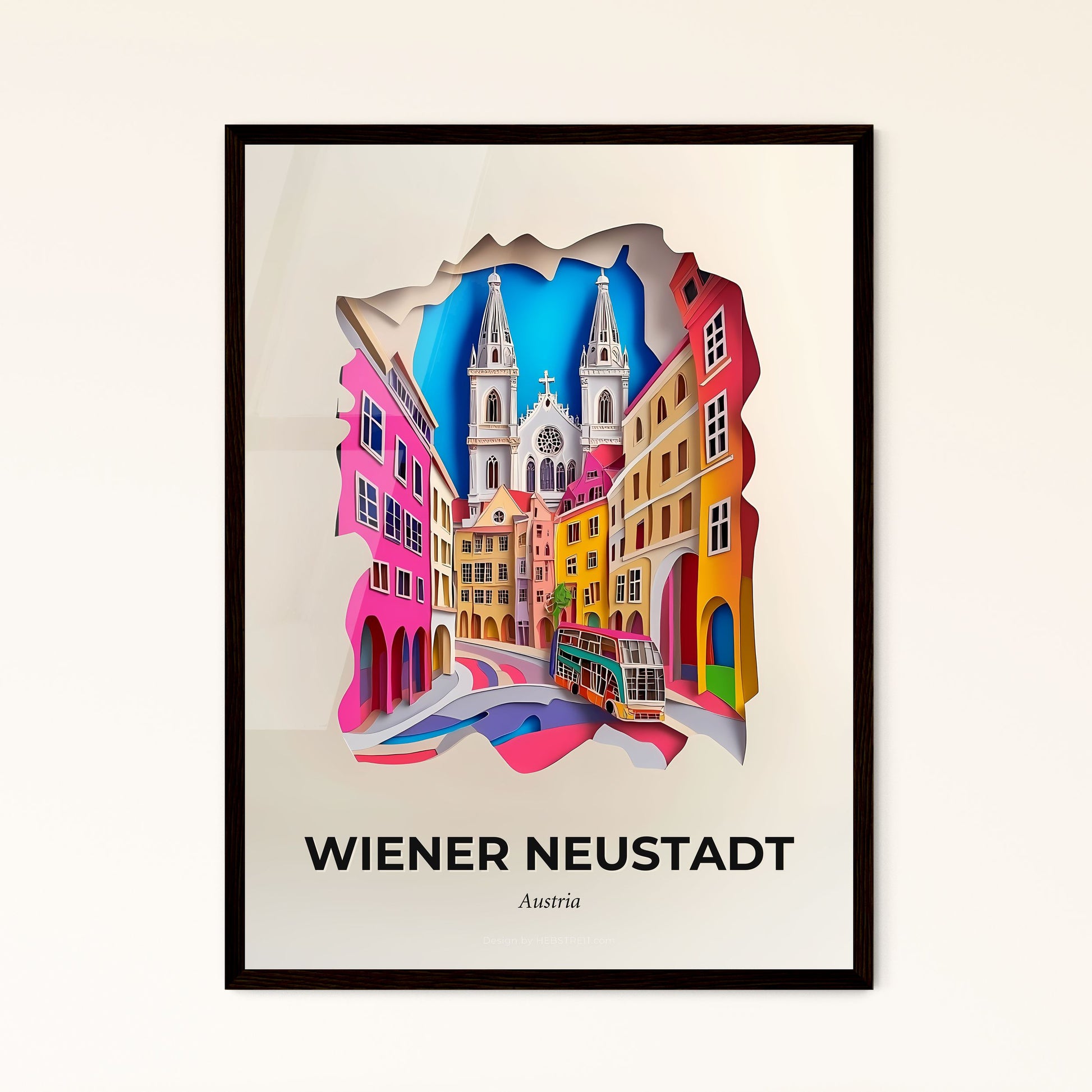 Vivid Wiener Neustadt, Austria - a city with a bus going down the street