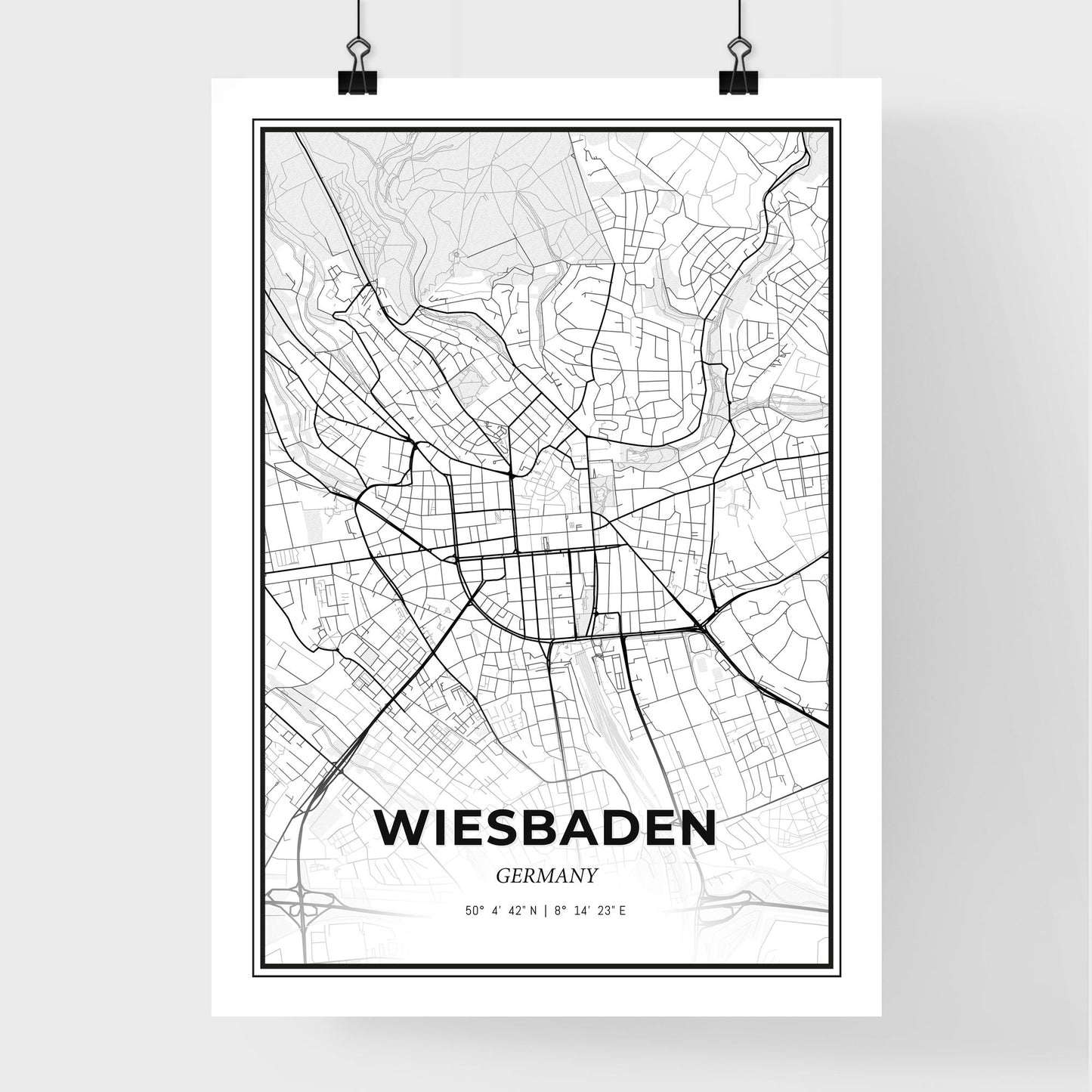 Wiesbaden Germany - Premium City Map Poster