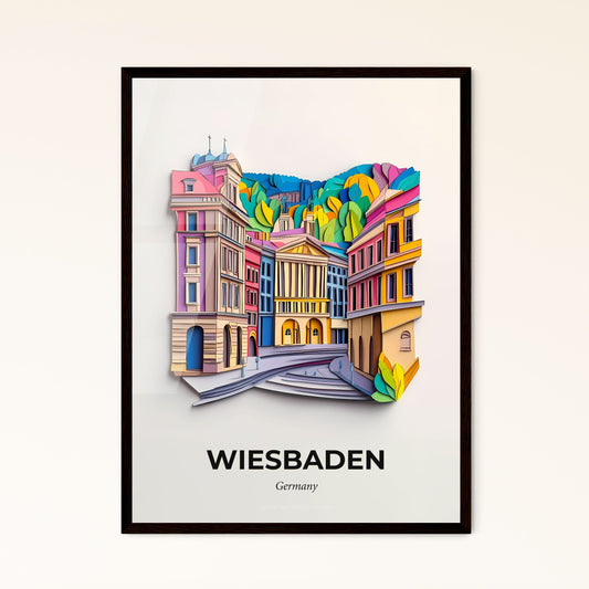 Vivid Wiesbaden, Germany - a paper cut of a city with a bridge