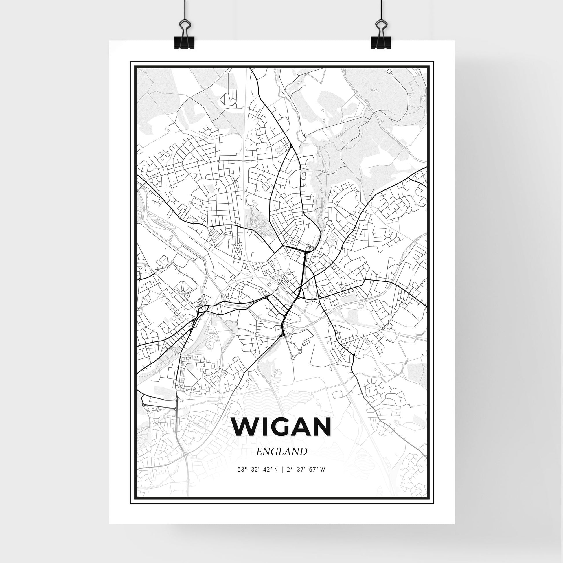 Wigan England - Premium City Map Poster