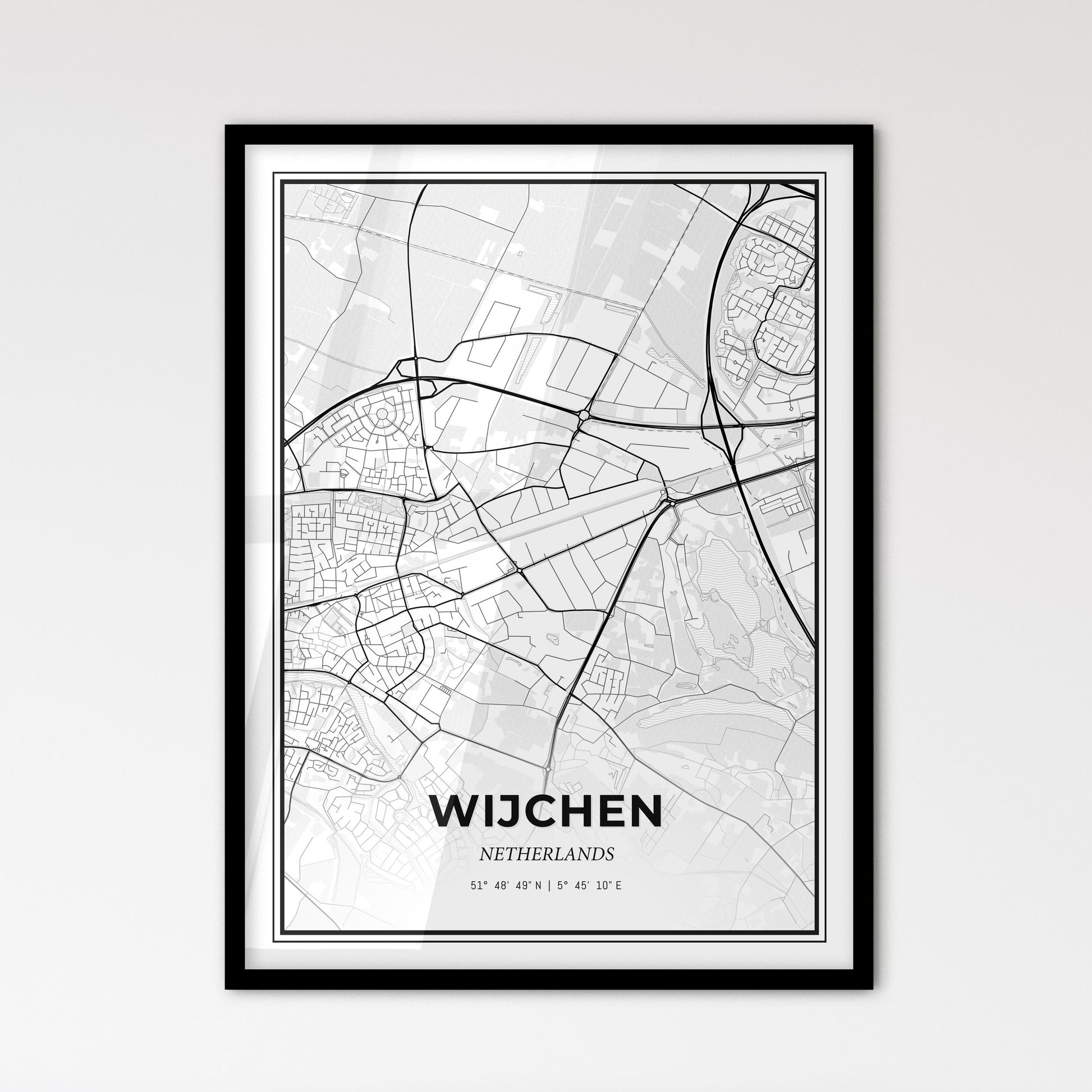  Wijchen Netherlands - Scandinavian Style City Map for Modern Home Decor