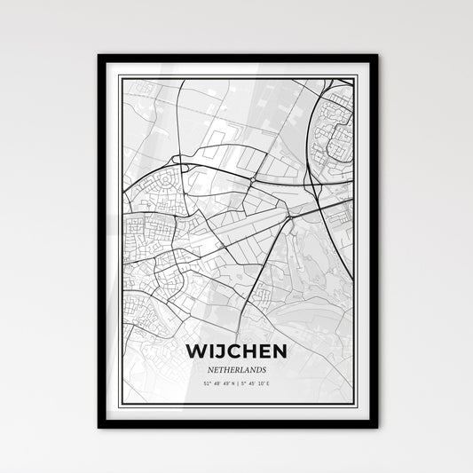  Wijchen Netherlands - Scandinavian Style City Map for Modern Home Decor