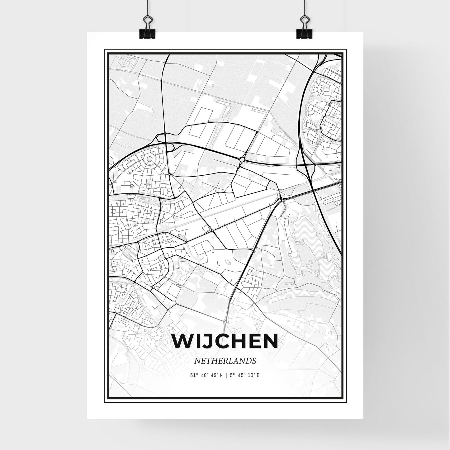  Wijchen Netherlands - Premium City Map Poster