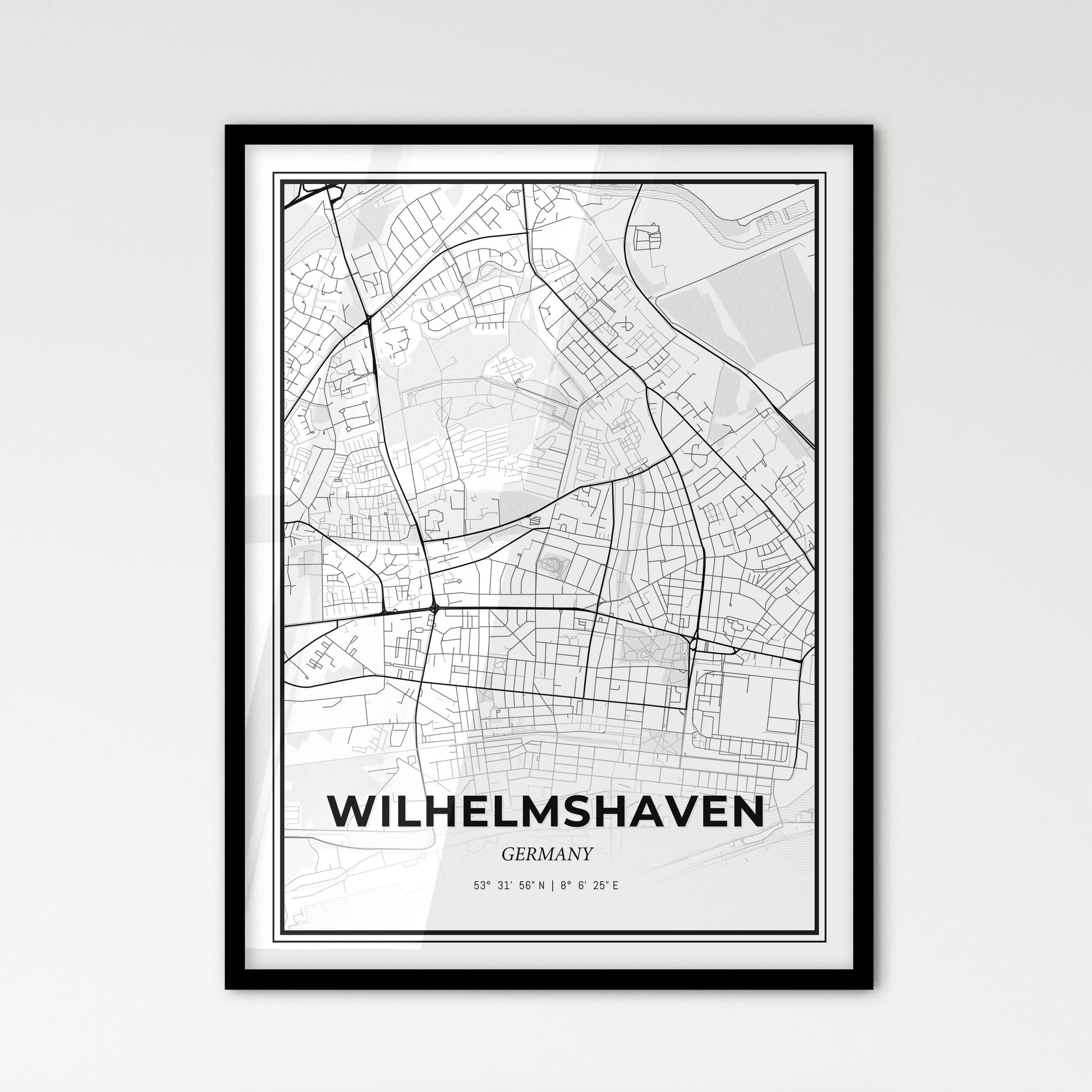 Wilhelmshaven Germany - Scandinavian Style City Map for Modern Home Decor