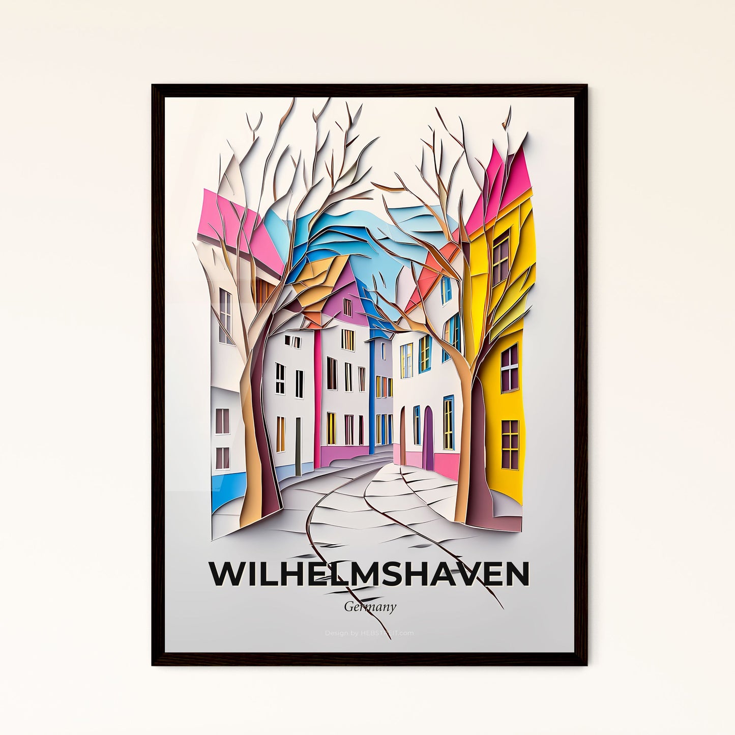 Vivid Wilhelmshaven, Germany - a paper cut of a street with trees