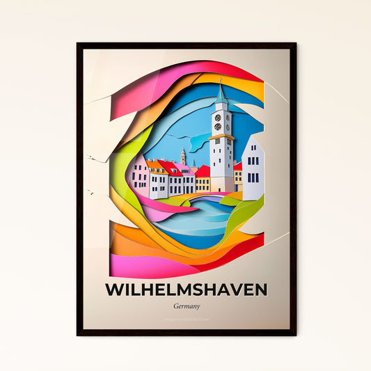 Vivid Wilhelmshaven, Germany - a paper cut of a building with a clock tower