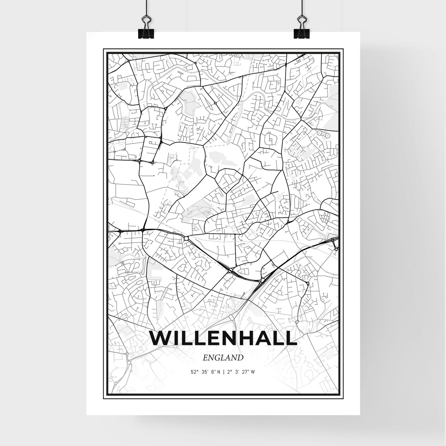 Willenhall England - Premium City Map Poster