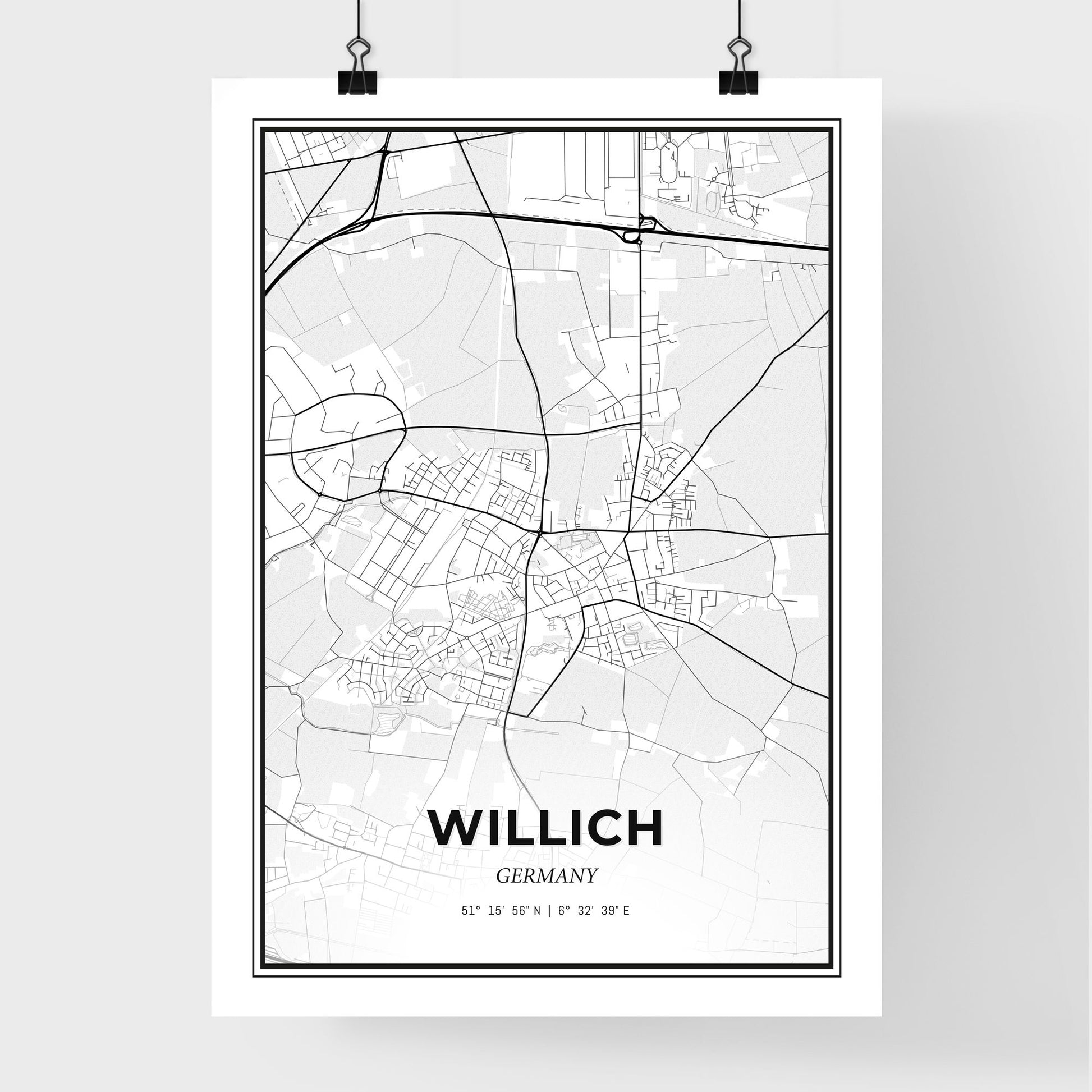 Willich Germany - Premium City Map Poster