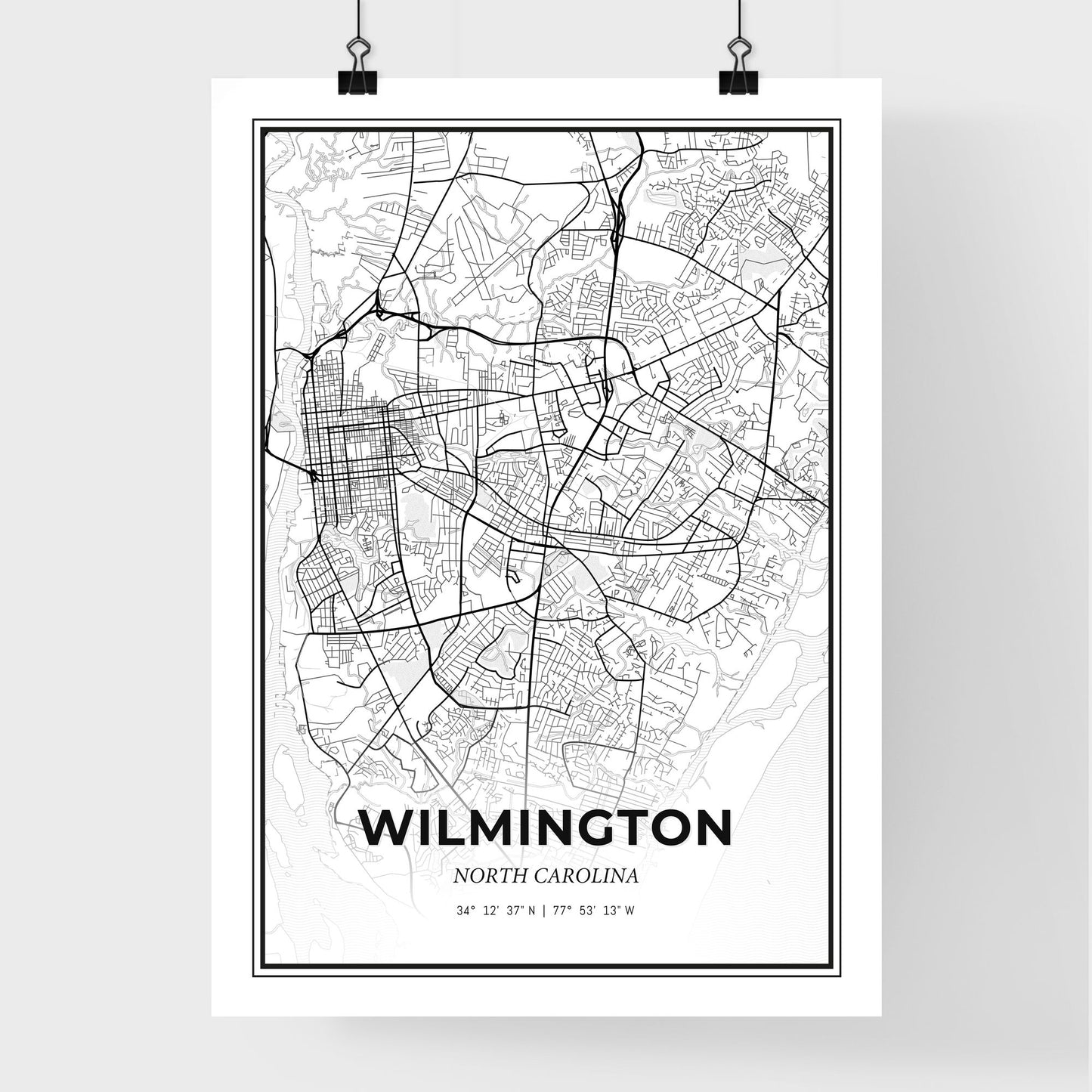 Wilmington North Carolina - Premium City Map Poster