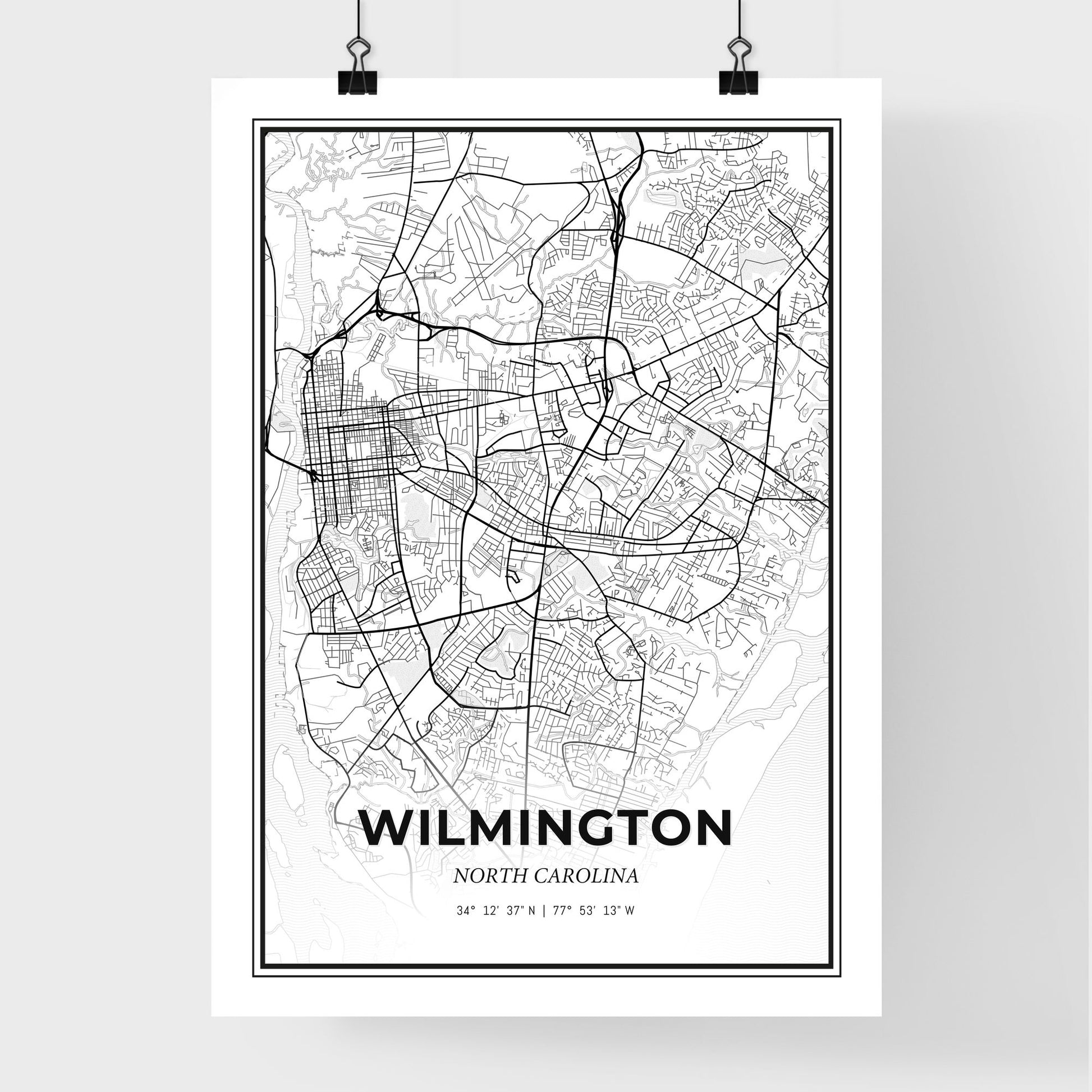 Wilmington North Carolina - Premium City Map Poster