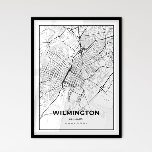 Wilmington Delaware - Scandinavian Style City Map for Modern Home Decor