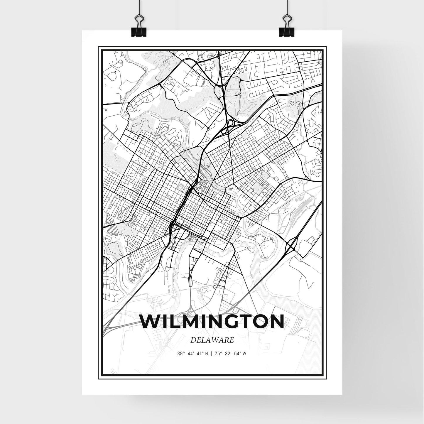 Wilmington Delaware - Premium City Map Poster