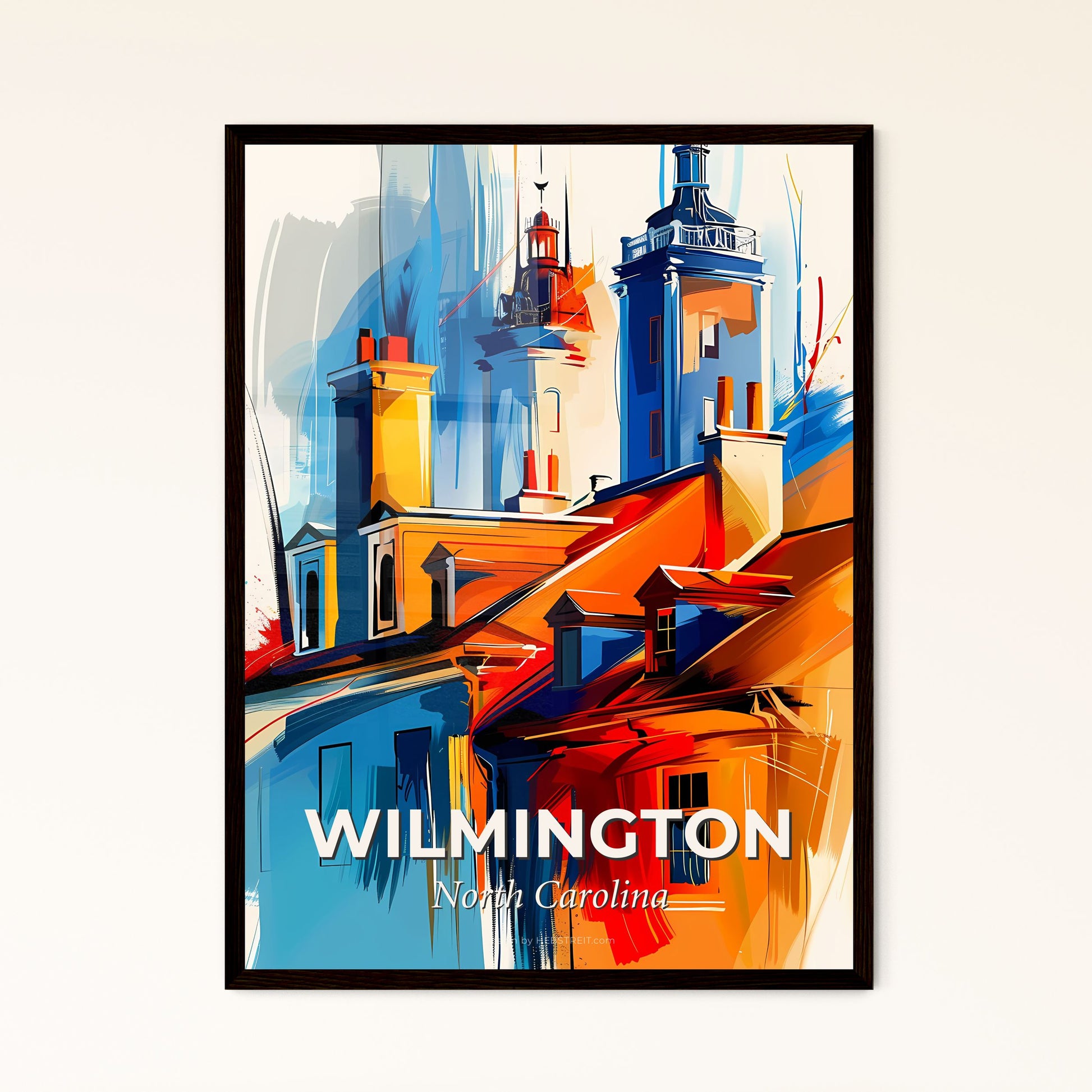 Vibrant Wilmington, North Carolina - A Painting Of A Building With Towers