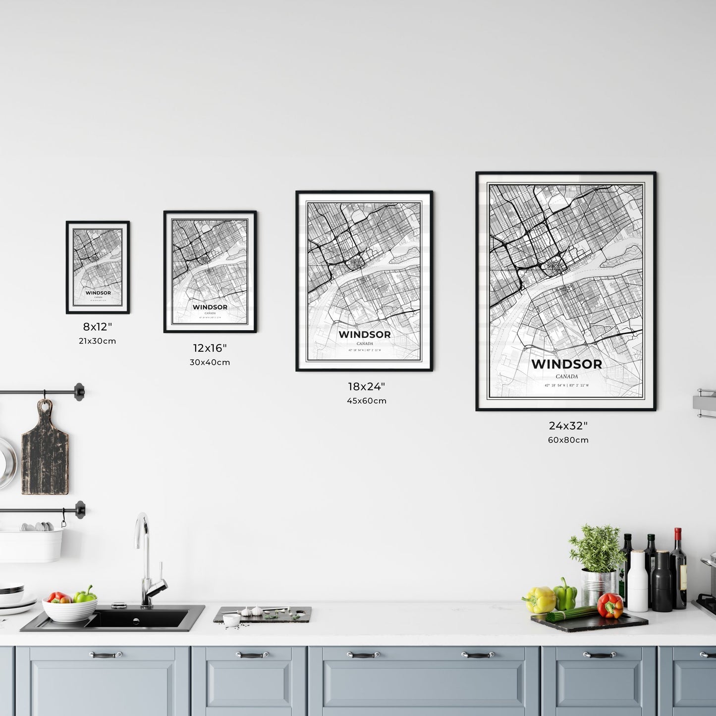 Windsor Canada - Customizable Modern City Map