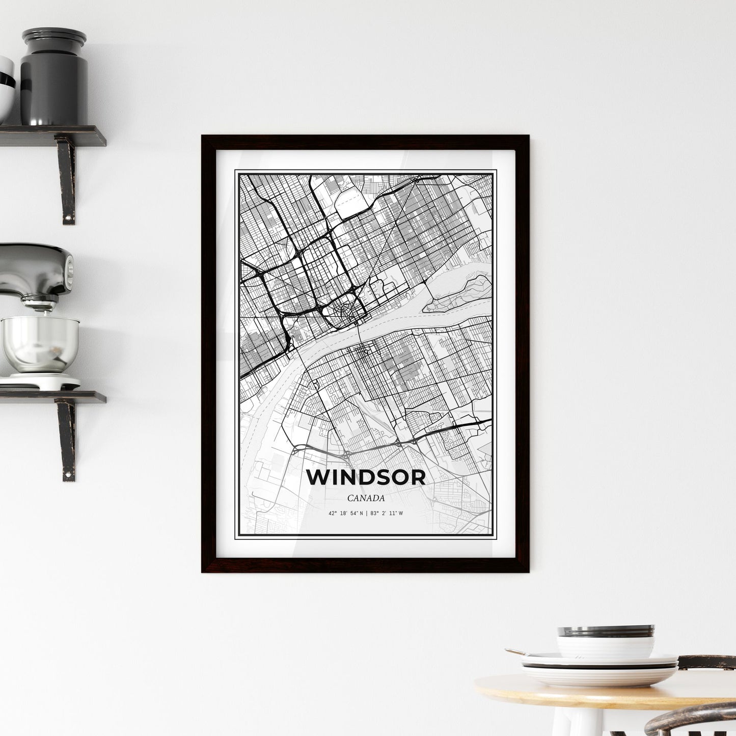 Windsor Canada - Minimal City Map