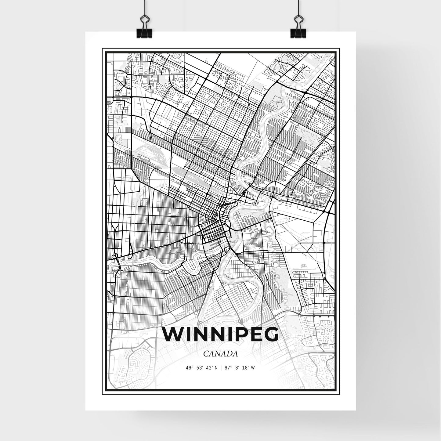 Winnipeg Canada - Premium City Map Poster