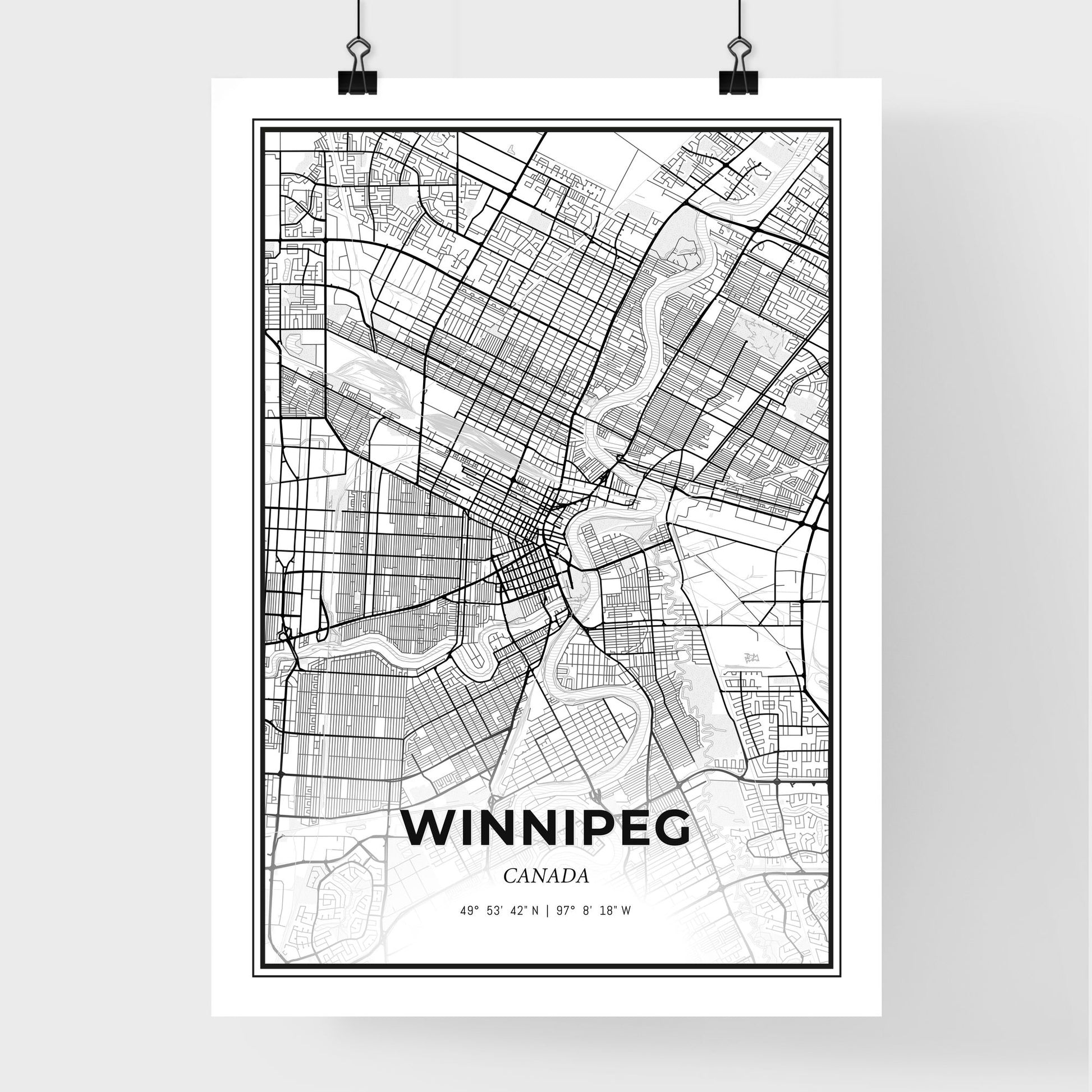 Winnipeg Canada - Premium City Map Poster