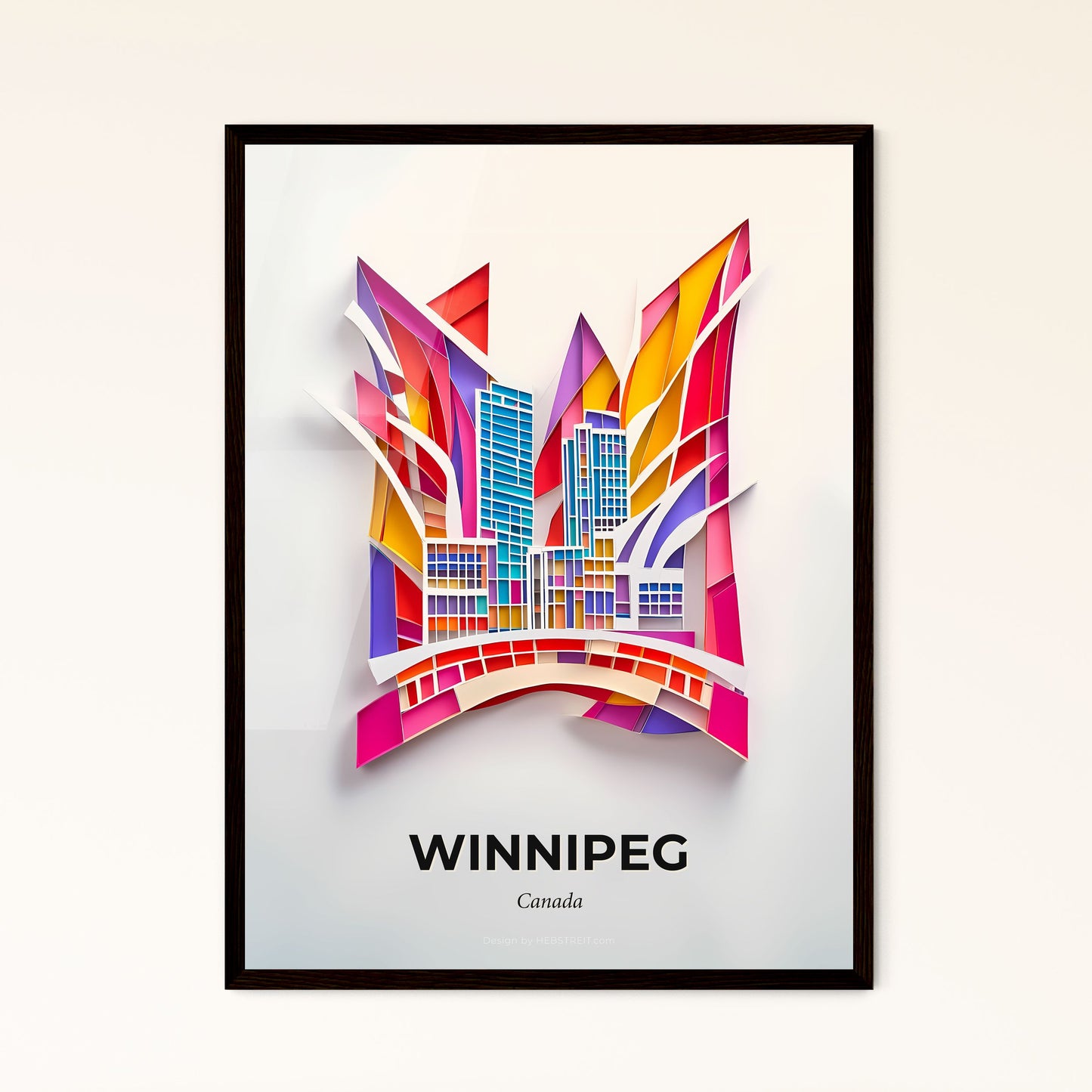 Vivid Winnipeg, Canada - a colorful cityscape with a bridge and buildings