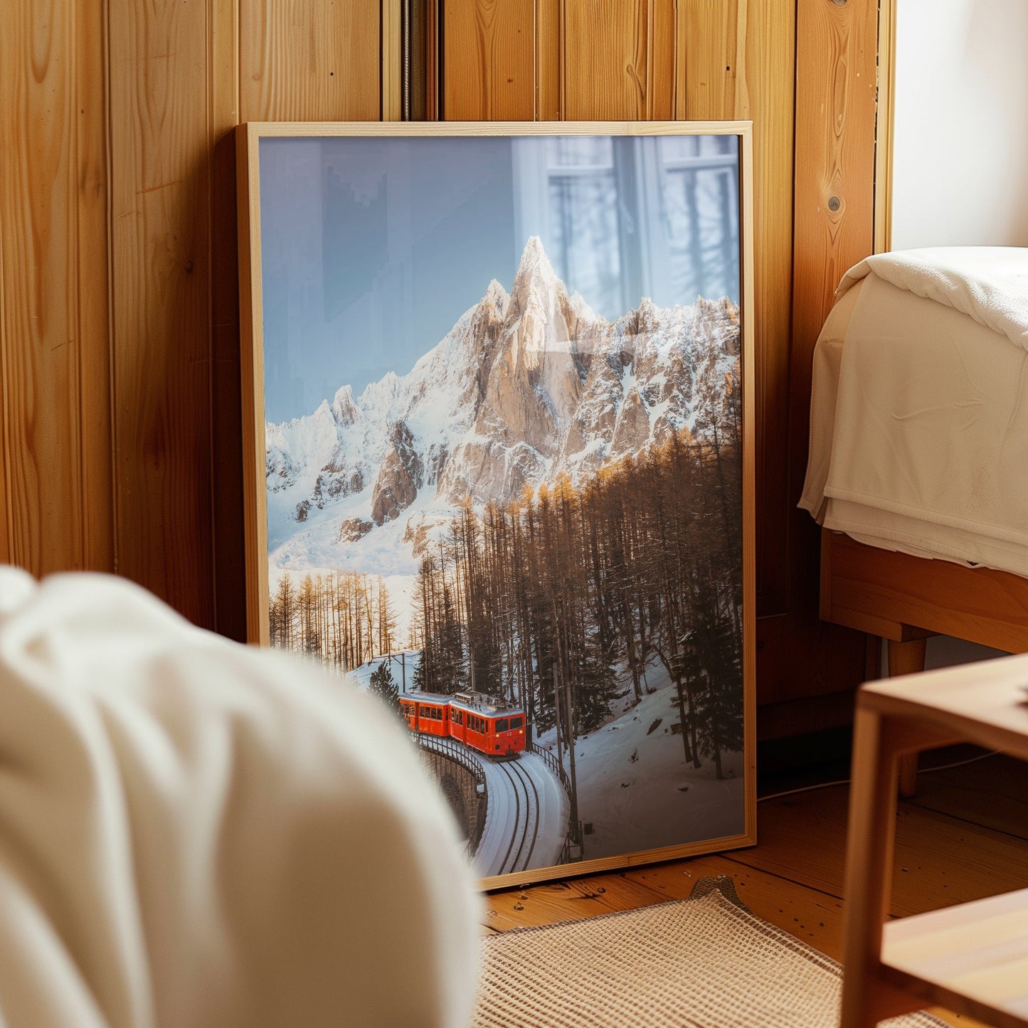 Train du Montenvers Wall Art Print – Winter Mer de Glace Chamonix Décor