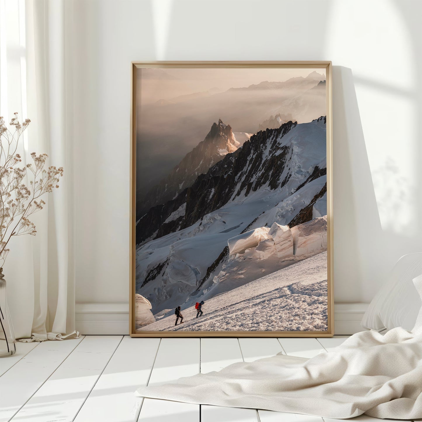 Mountaineers on Mont Blanc Print – Alpine Adventure Wall Art