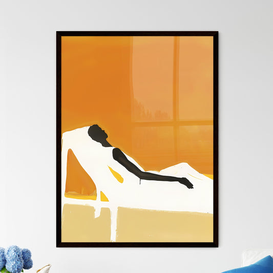 Vibrant Fauvist Painting: Minimalistic Art Poster of a Reclining Figure in a Chair Wall Art
