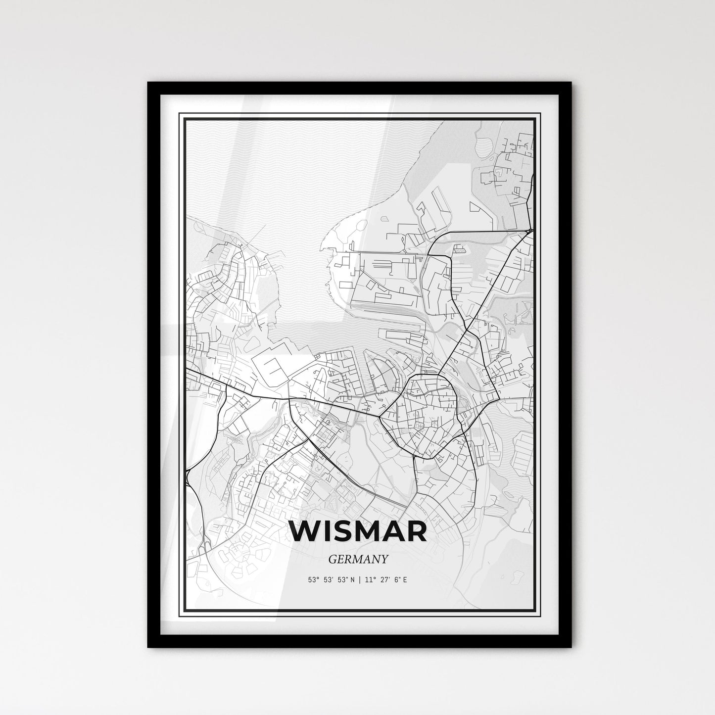 Wismar Germany - Scandinavian Style City Map for Modern Home Decor