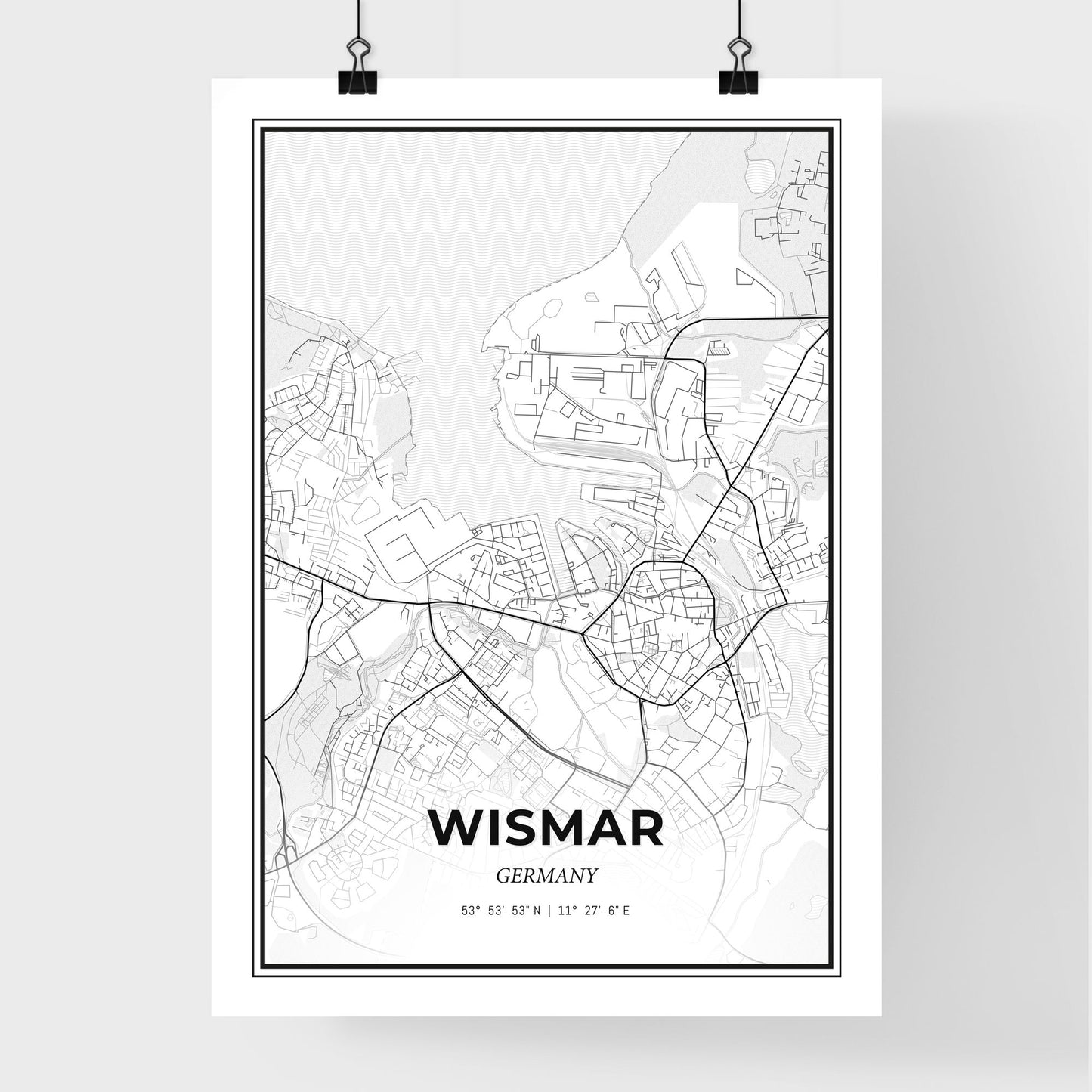 Wismar Germany - Premium City Map Poster