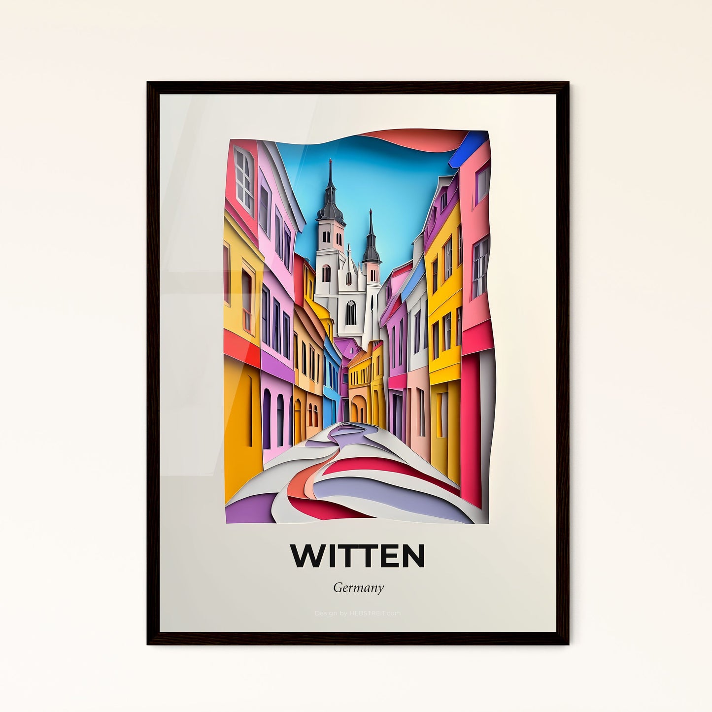 Vivid Witten, Germany - a paper cut of a street with a church in the background