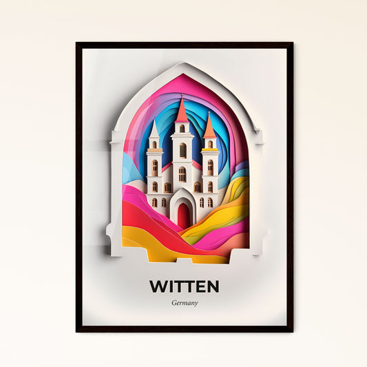 Vivid Witten, Germany - a paper cut of a church with a rainbow