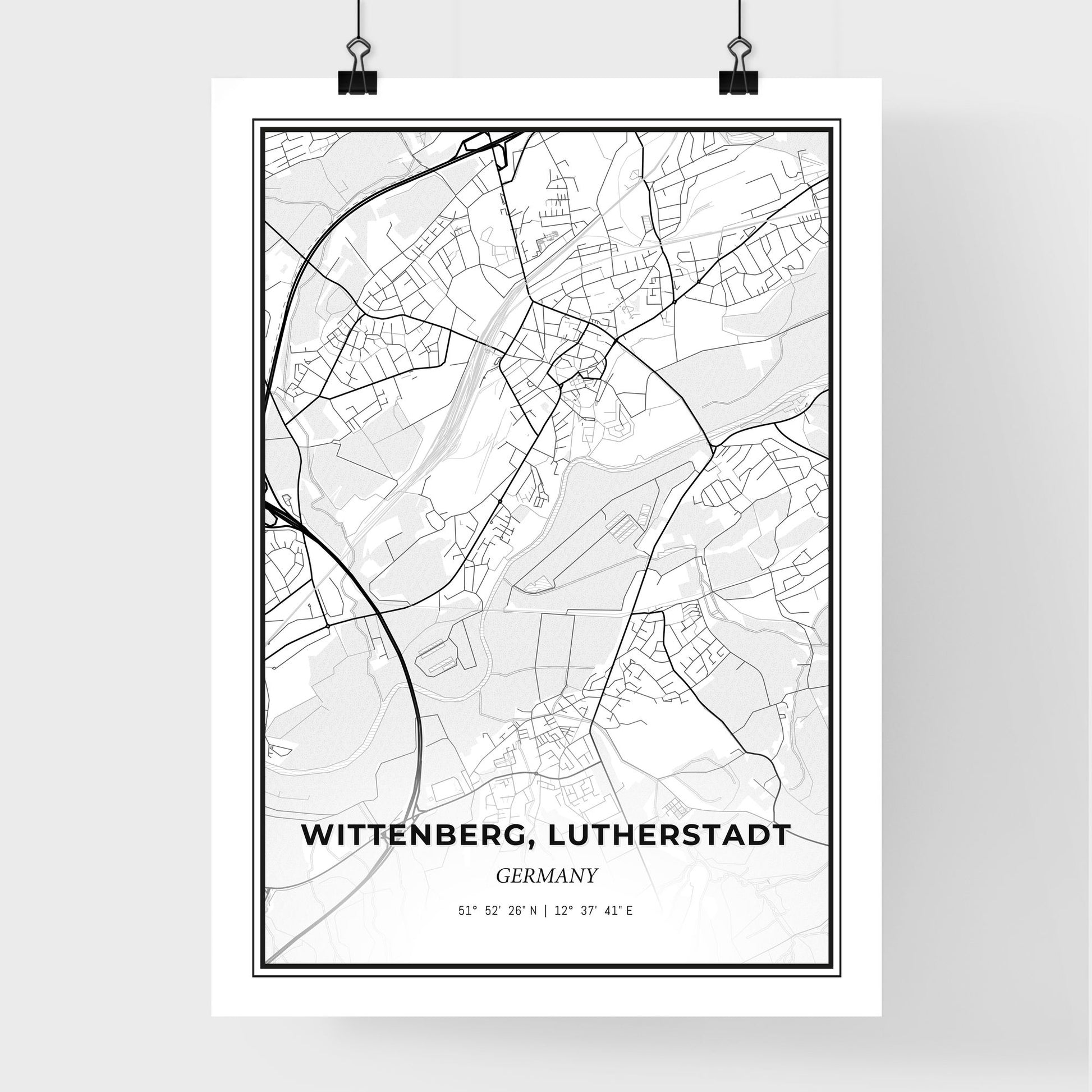 Wittenberg, Lutherstadt Germany - Premium City Map Poster