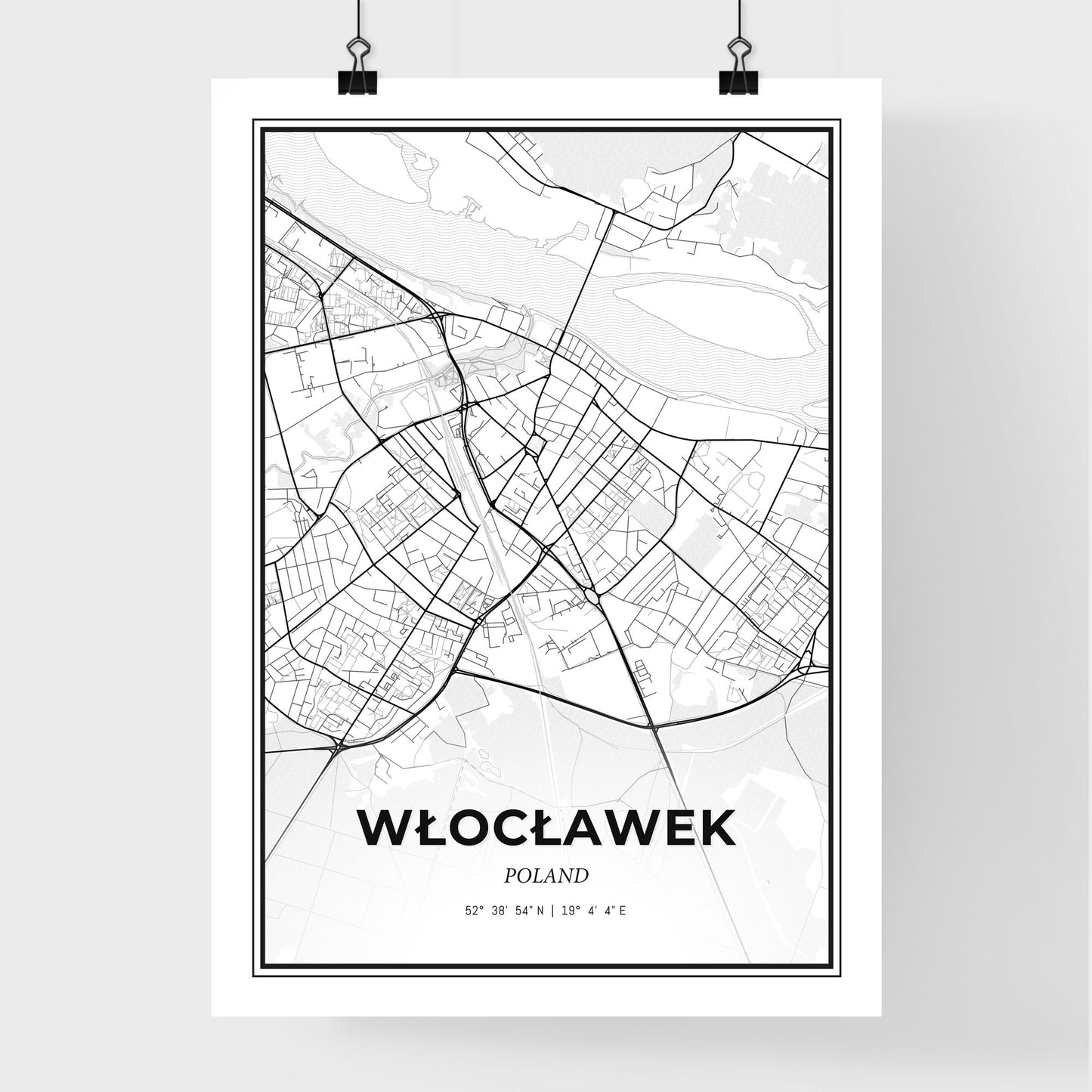 Włocławek Poland - Premium City Map Poster